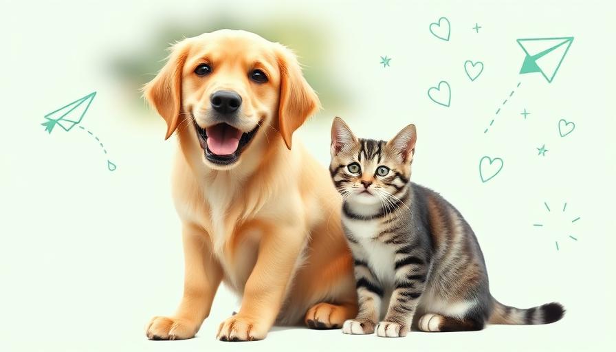 Cão e gato felizes